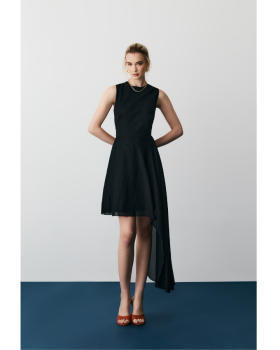 Vestido Zaya Curto Bordado Assimétrico