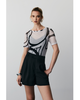 Blusa Liz Manga Curta Estampado